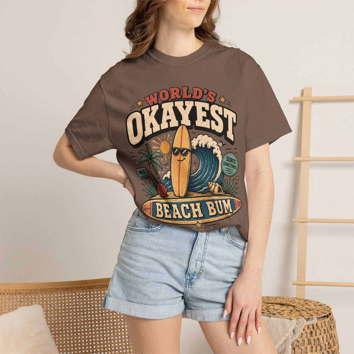 Worlds Okayest Beach Bum Relaxed Board