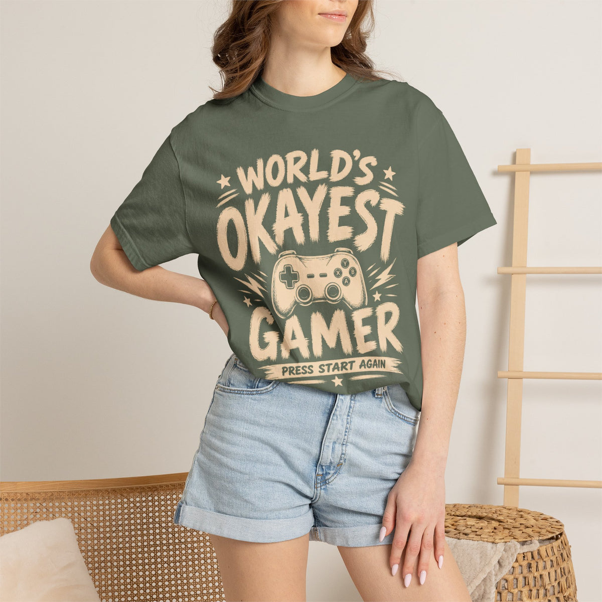 Worlds Okayest Gamer Text