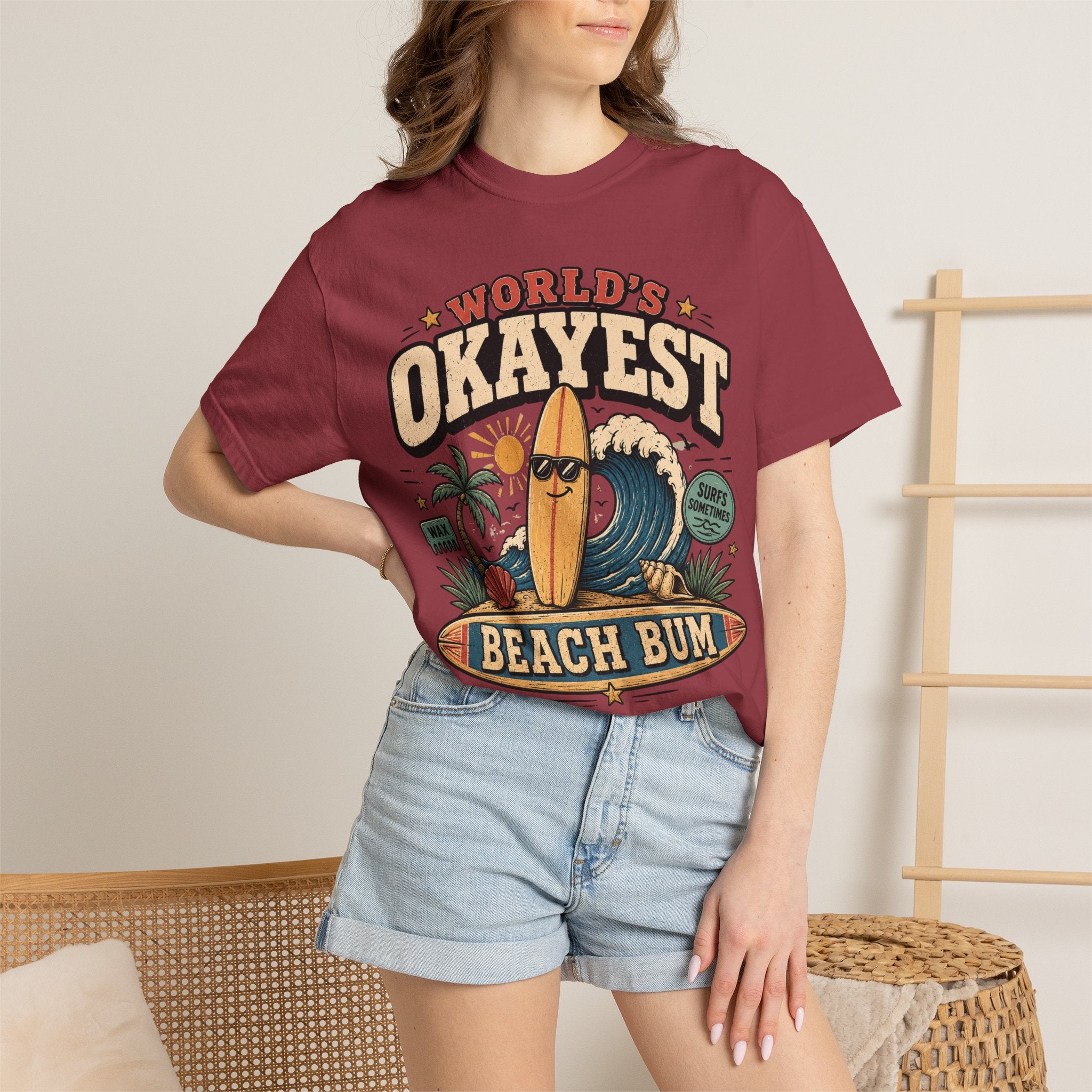 Worlds Okayest Beach Bum Relaxed Board