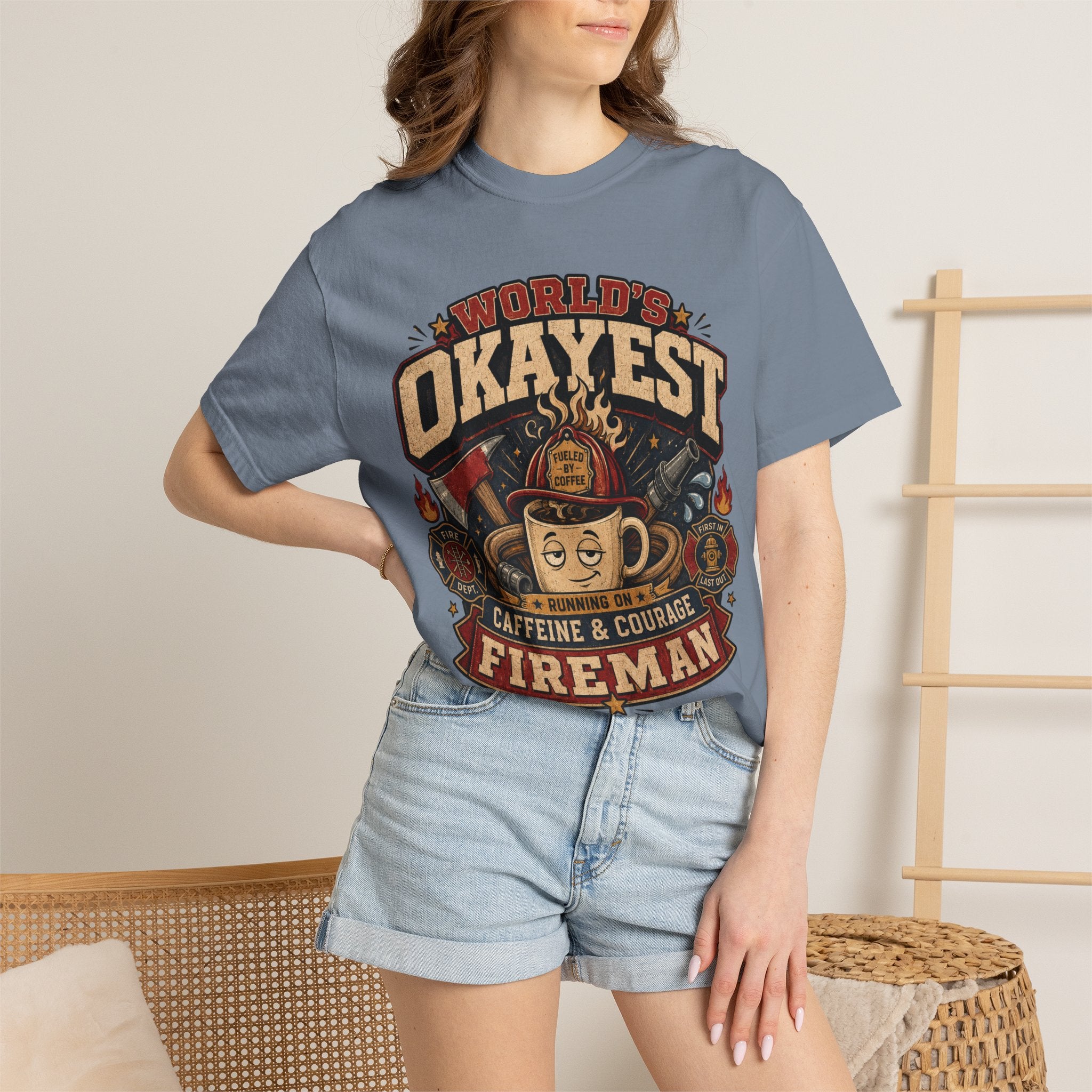Worlds Okayest Fireman Coffee Cup