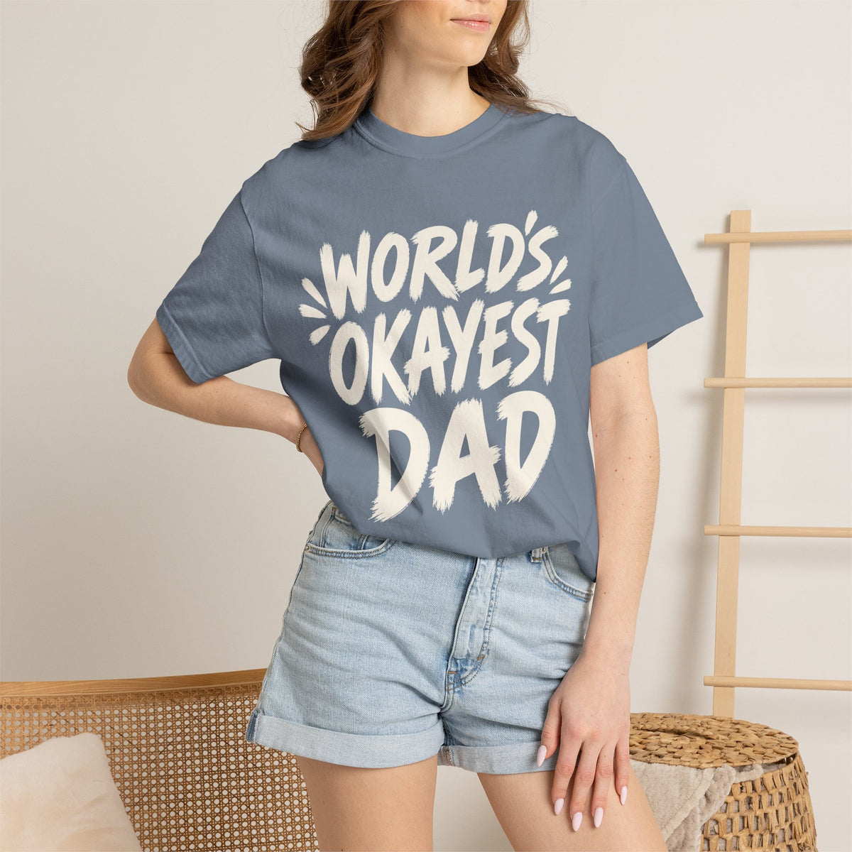 Worlds Okayest Dad Text