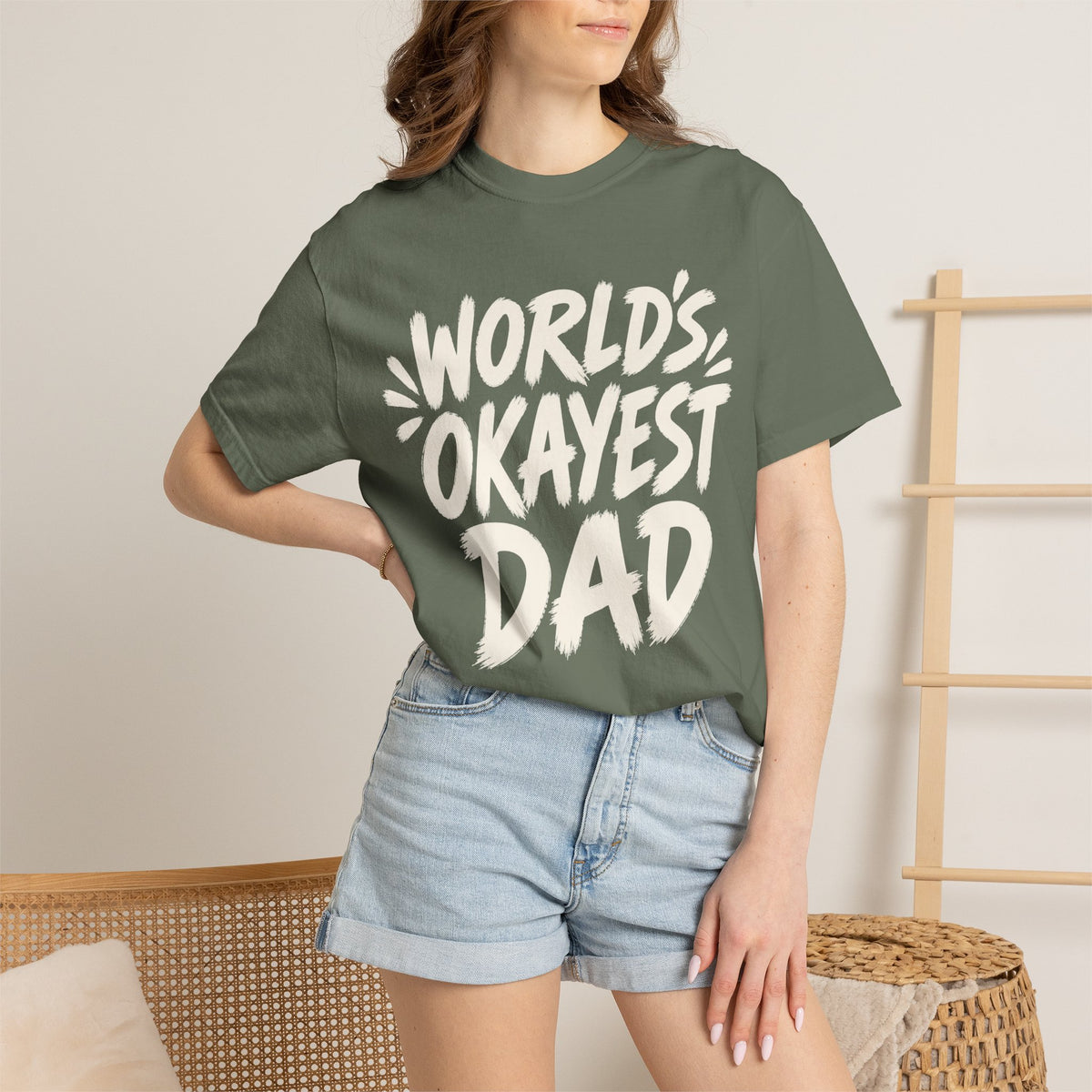 Worlds Okayest Dad Text