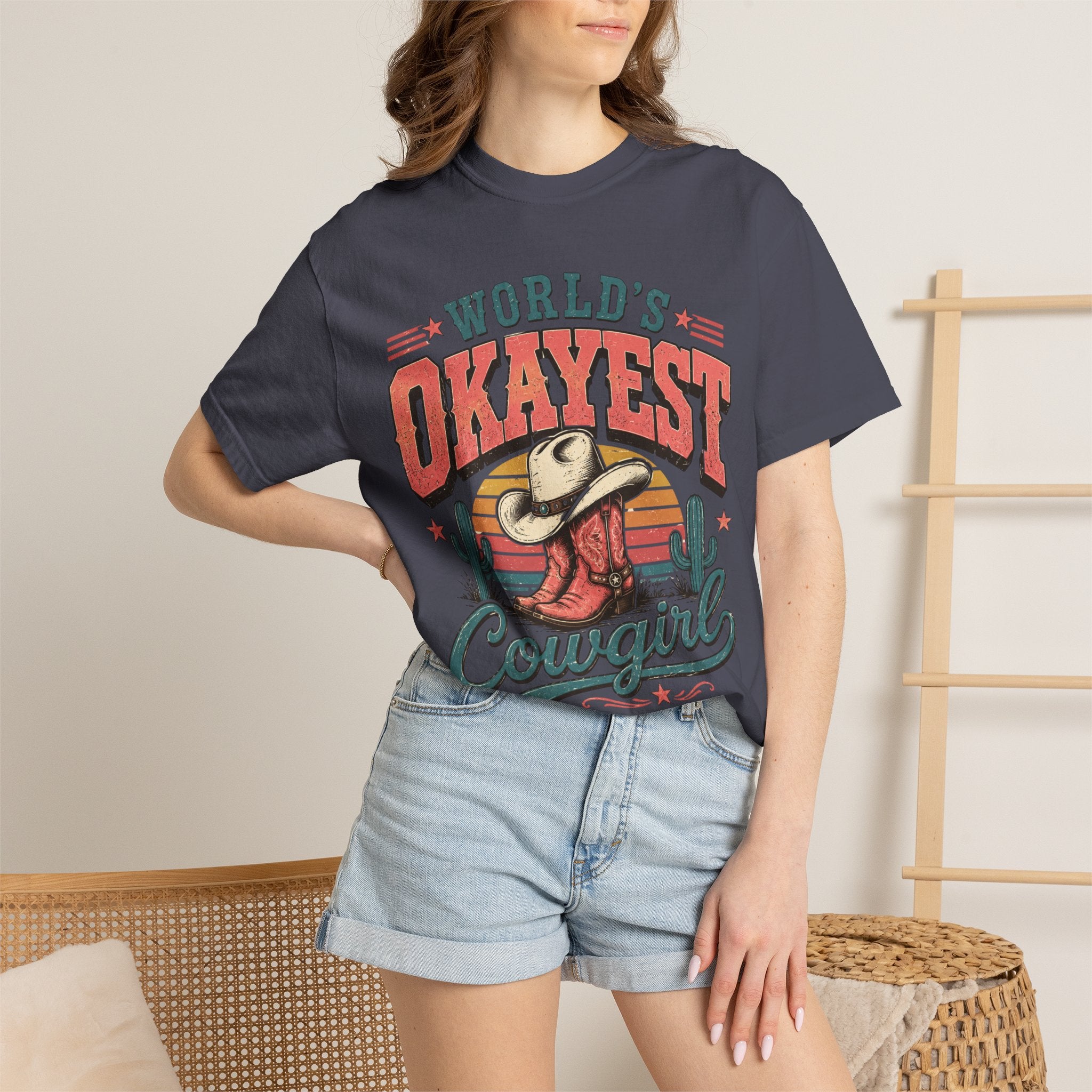 Worlds Okayest Cowgirl Pink