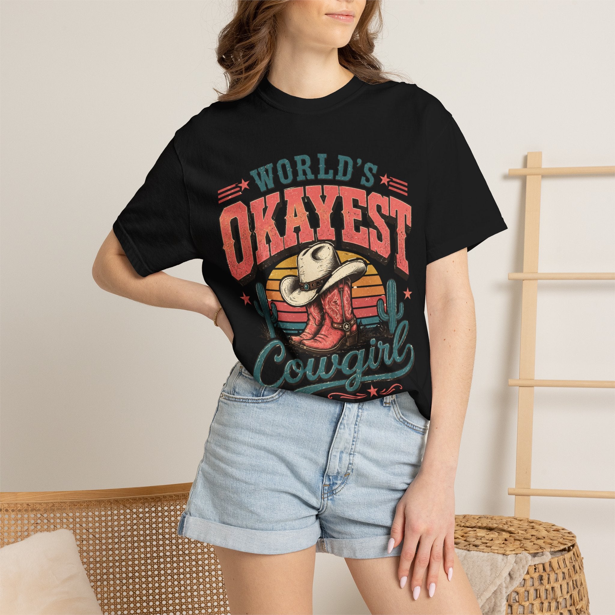 Worlds Okayest Cowgirl Pink