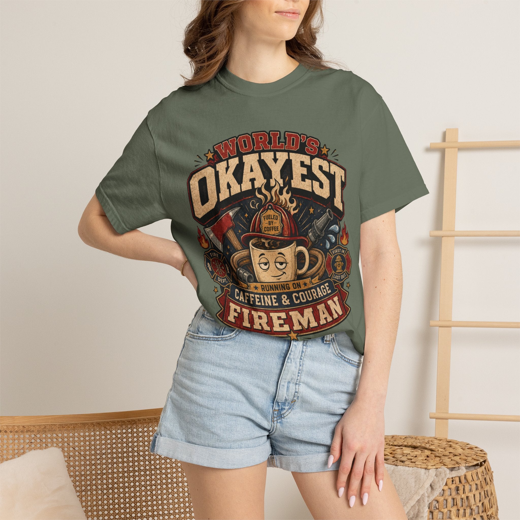 Worlds Okayest Fireman Coffee Cup