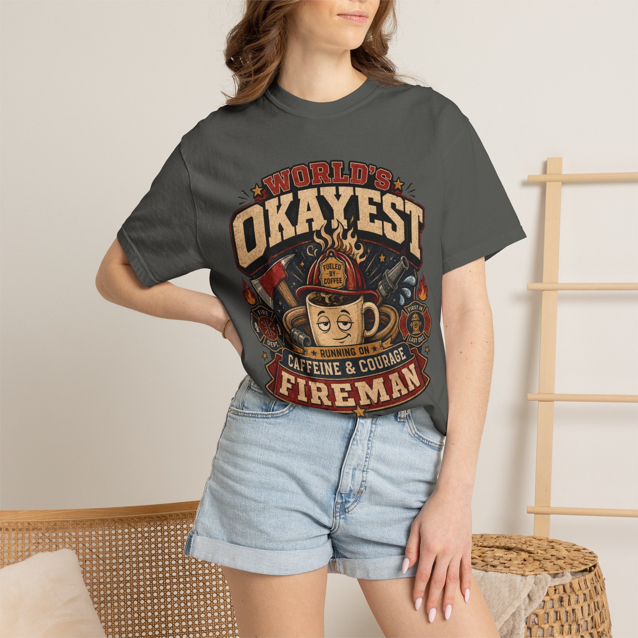 Worlds Okayest Fireman Coffee Cup
