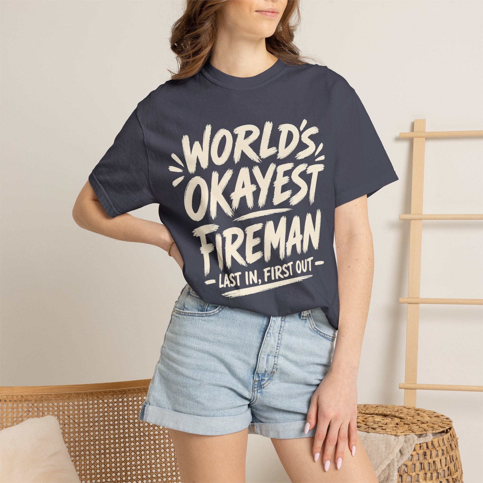 Worlds Okayest Fireman Text