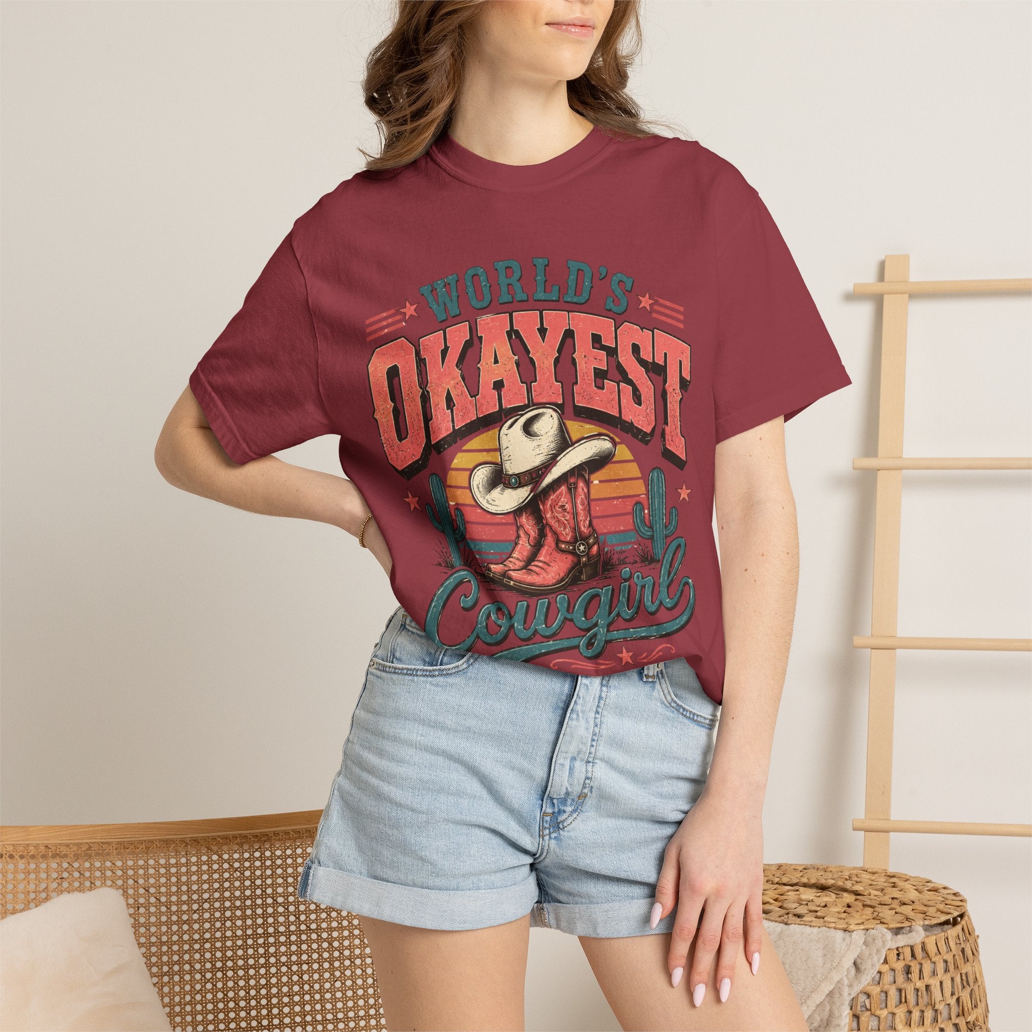 Worlds Okayest Cowgirl Pink