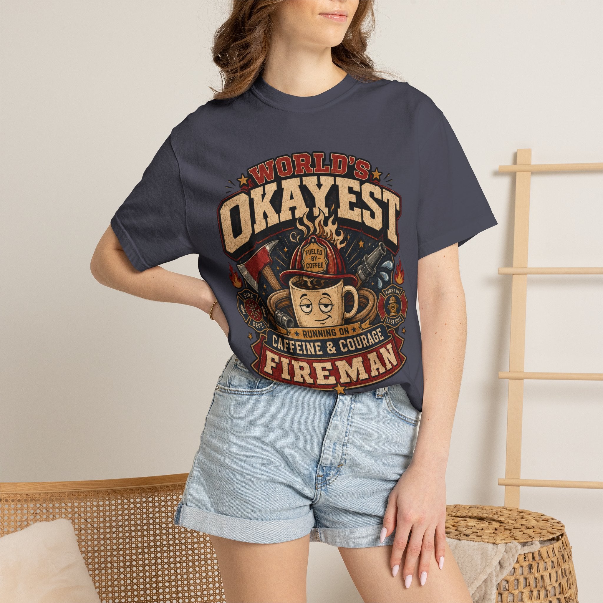Worlds Okayest Fireman Coffee Cup