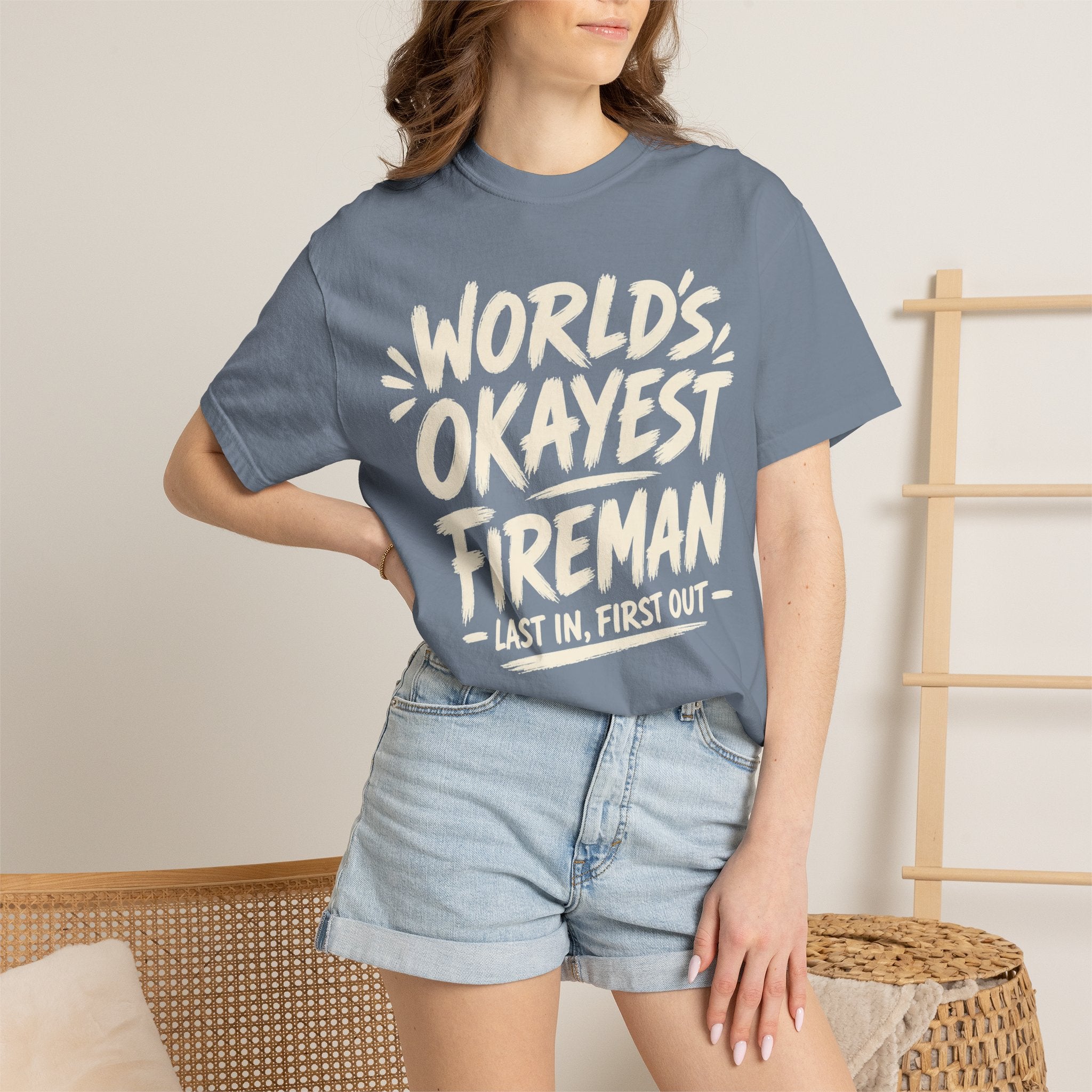 Worlds Okayest Fireman Text