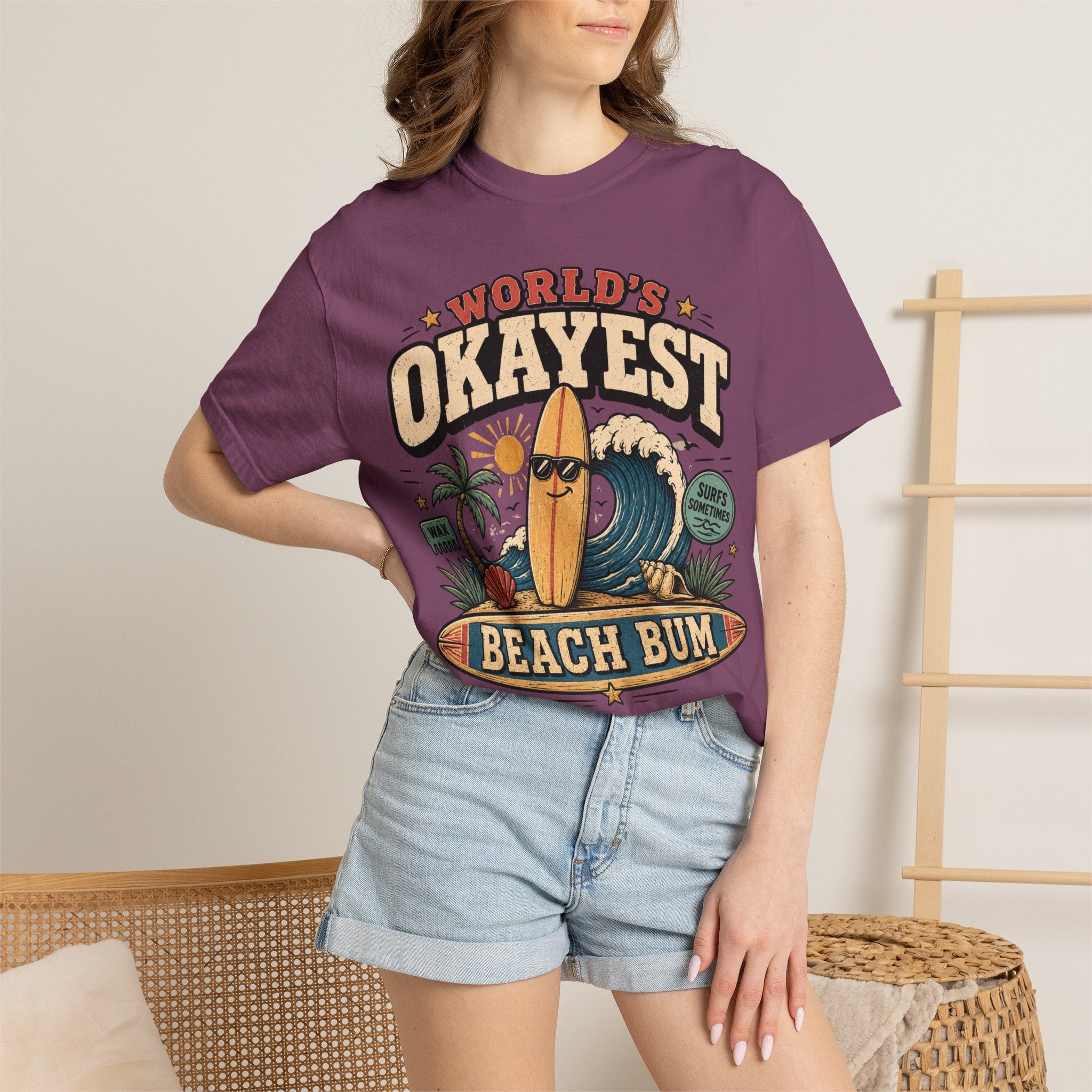 Worlds Okayest Beach Bum Relaxed Board