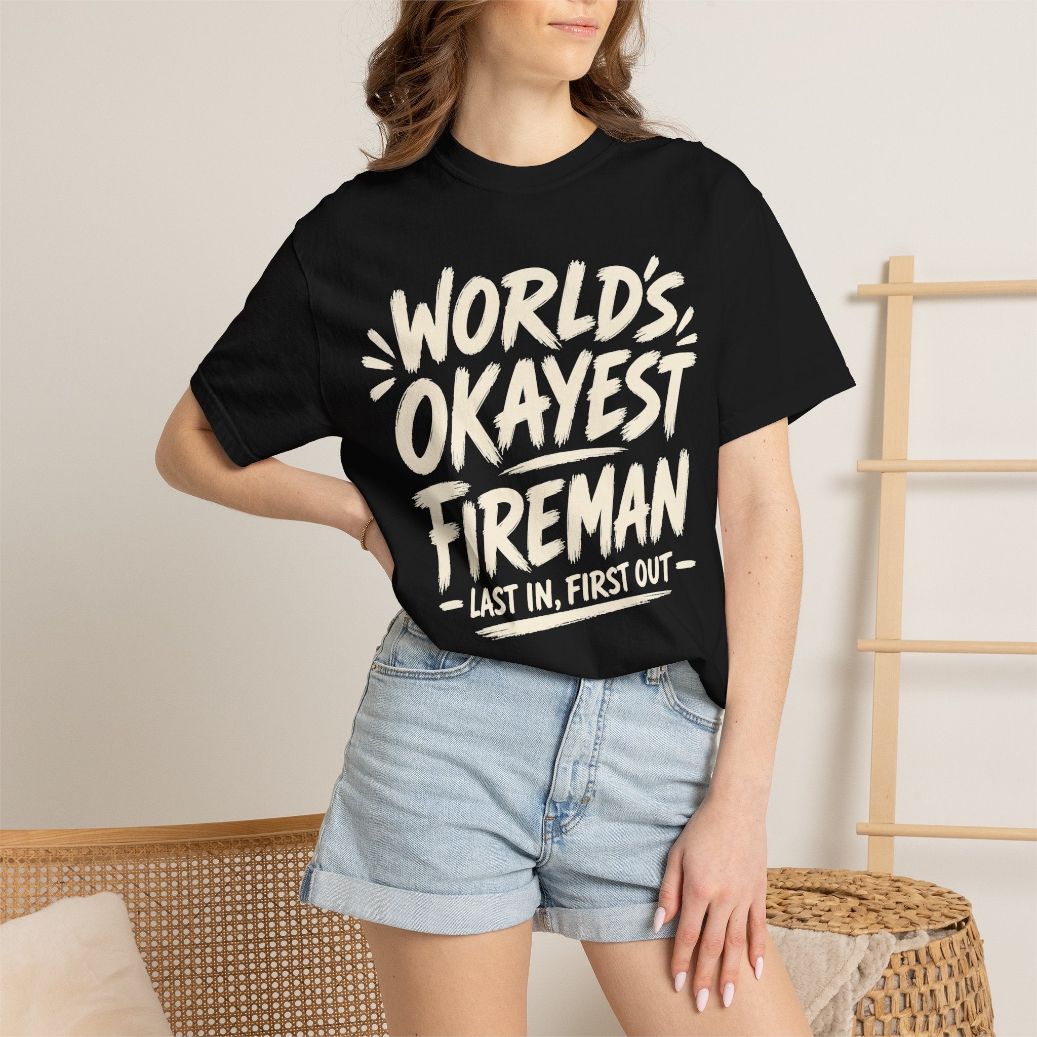 Worlds Okayest Fireman Text