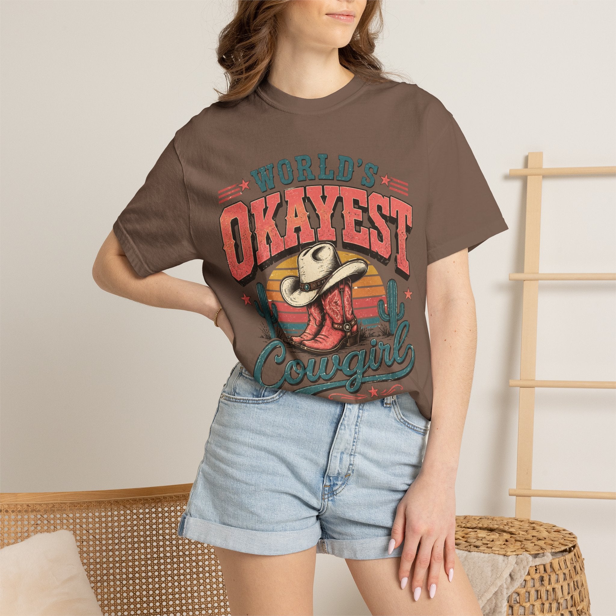 Worlds Okayest Cowgirl Pink
