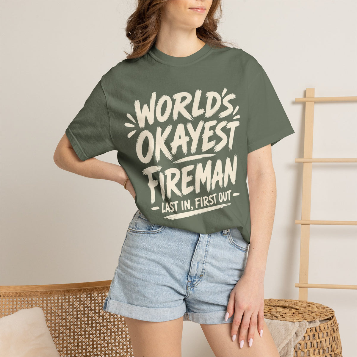 Worlds Okayest Fireman Text